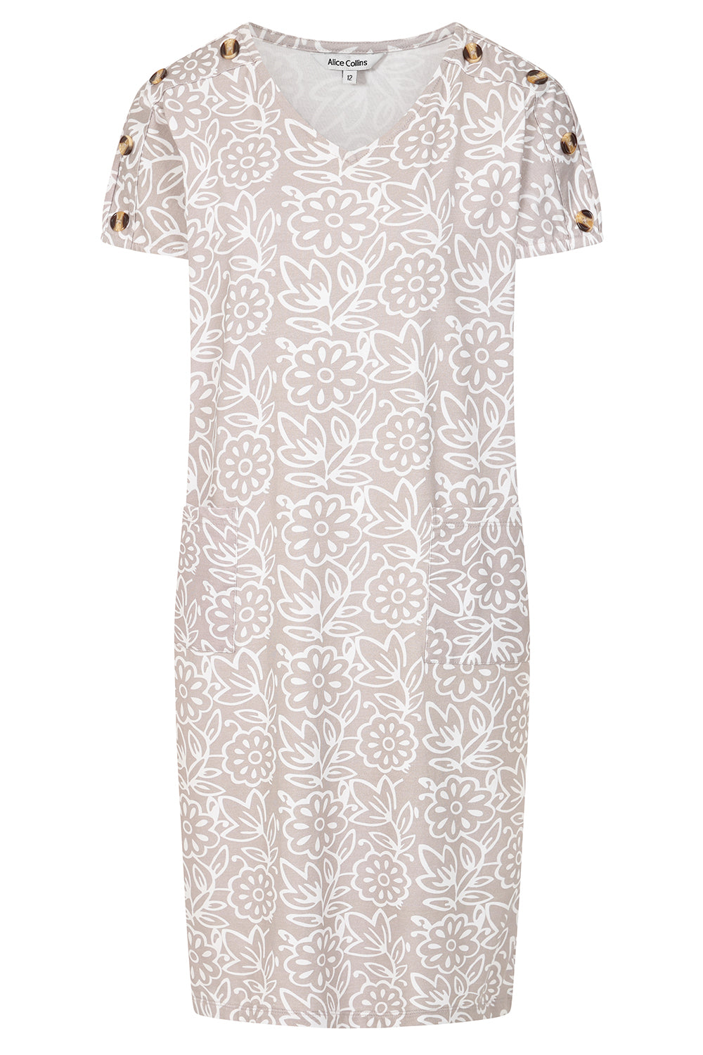 Button Shoulder Dahlia Dress – Alice Collins - Main Image