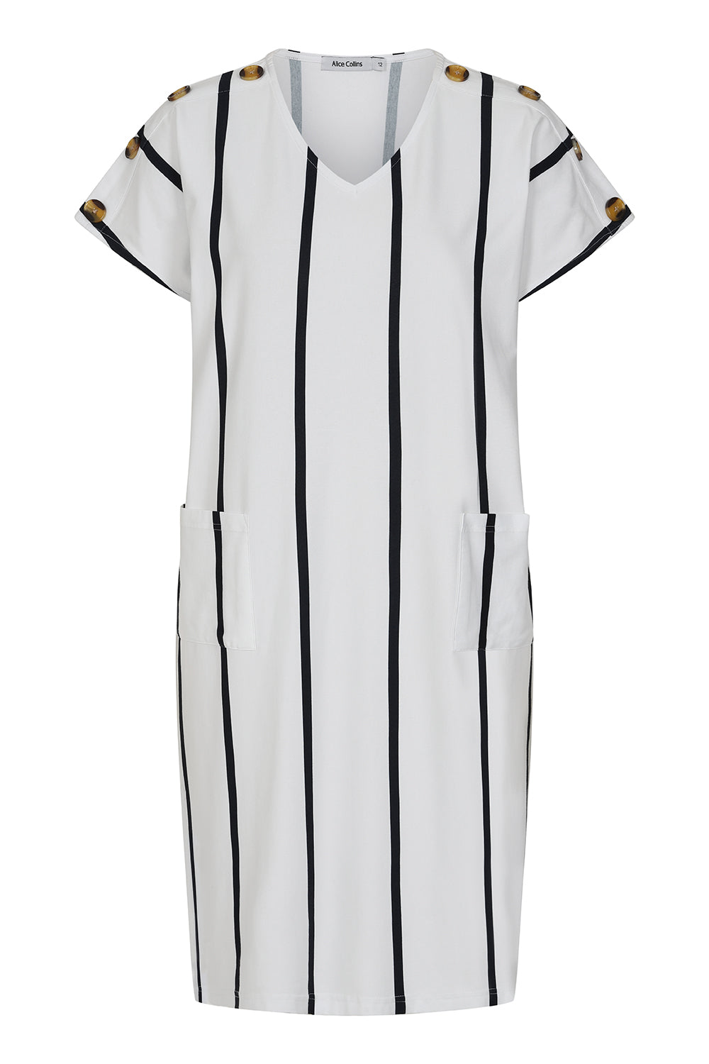 Button Shoulder Dress