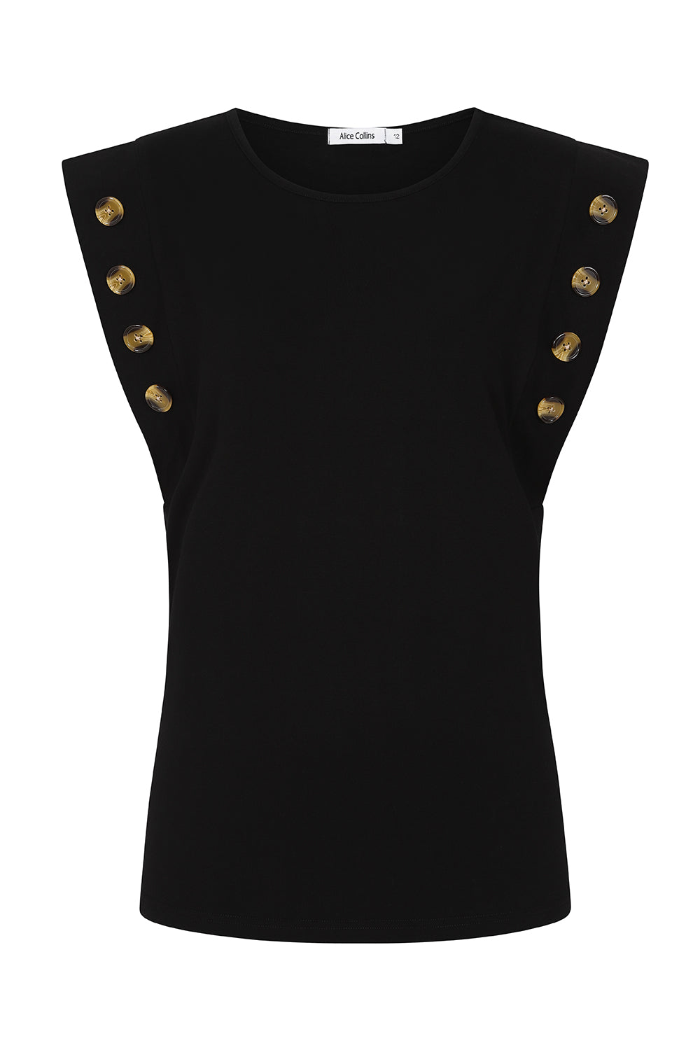Button Shoulder Sleeveless Top