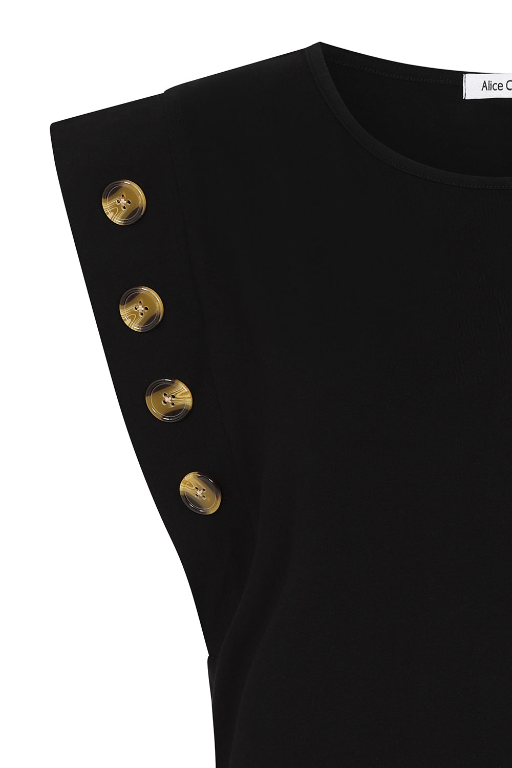 Button Shoulder Sleeveless Top