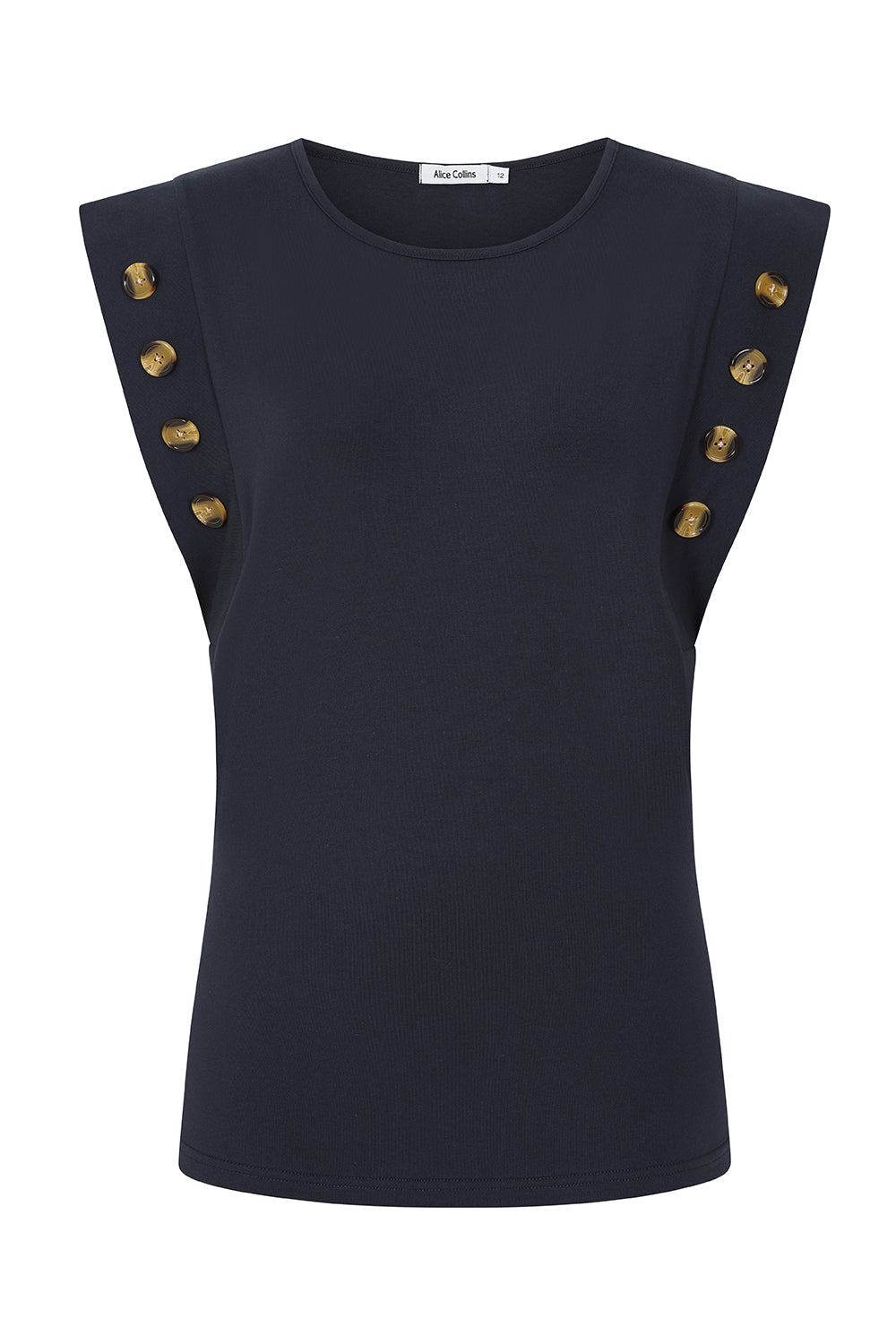 Button Shoulder Sleeveless Top