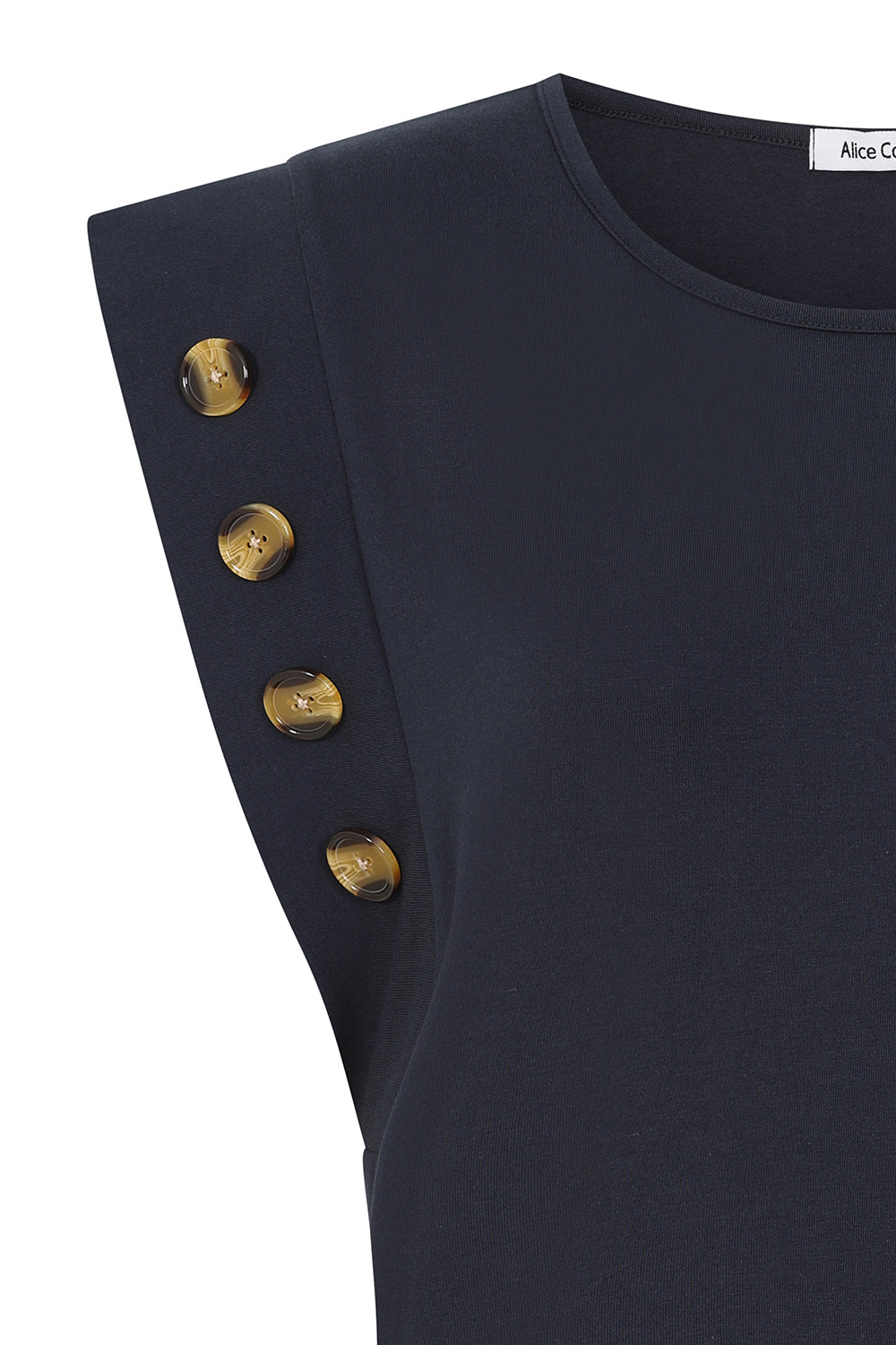 Button Shoulder Sleeveless Top