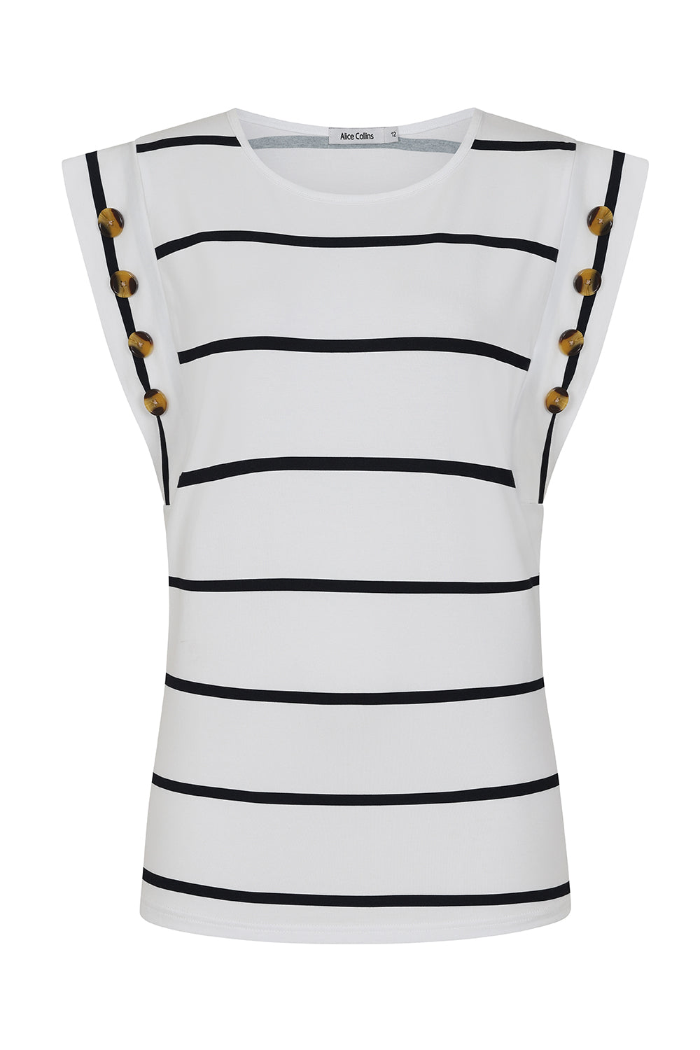 Button Shoulder Sleeveless Top