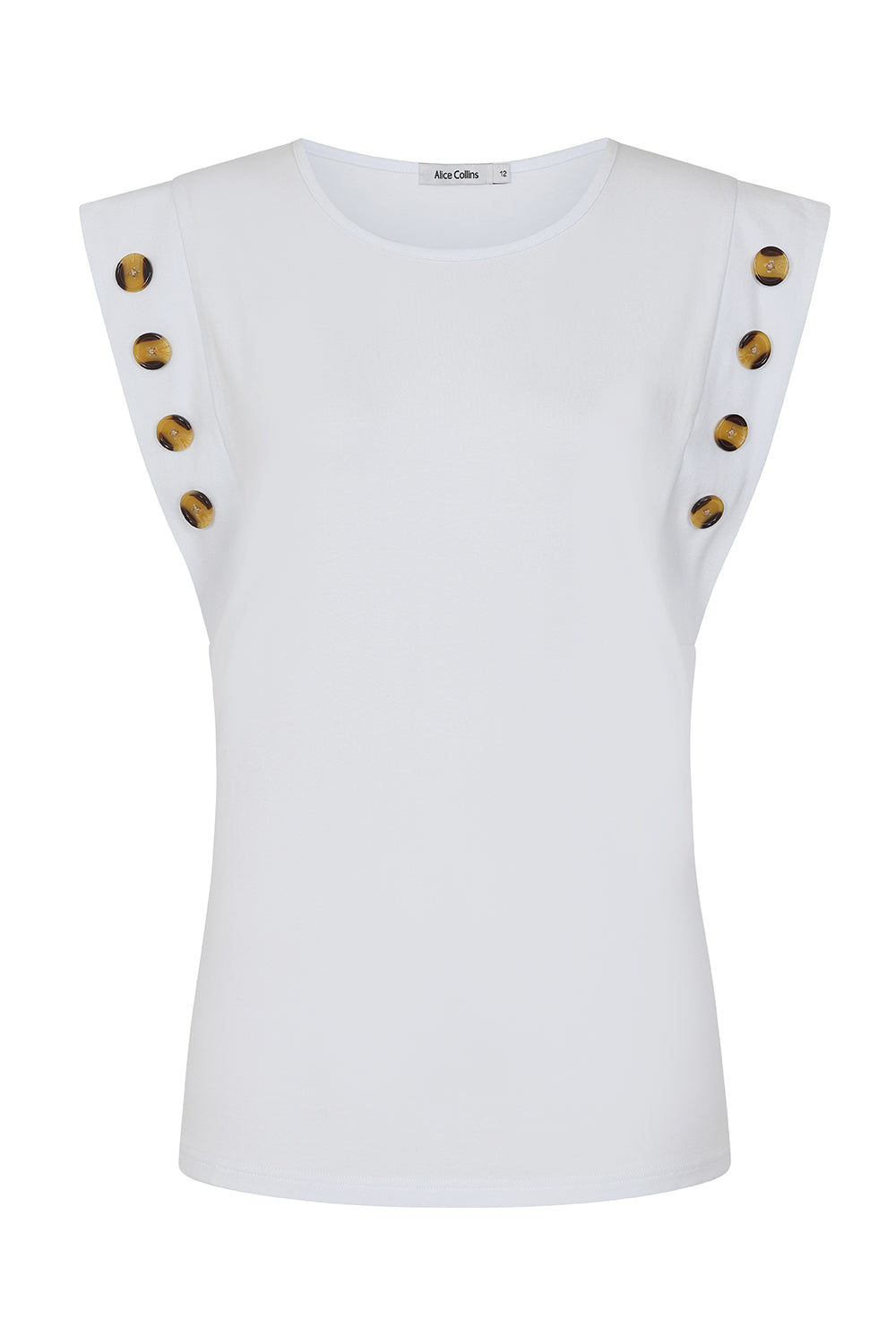 Button Shoulder Sleeveless Top