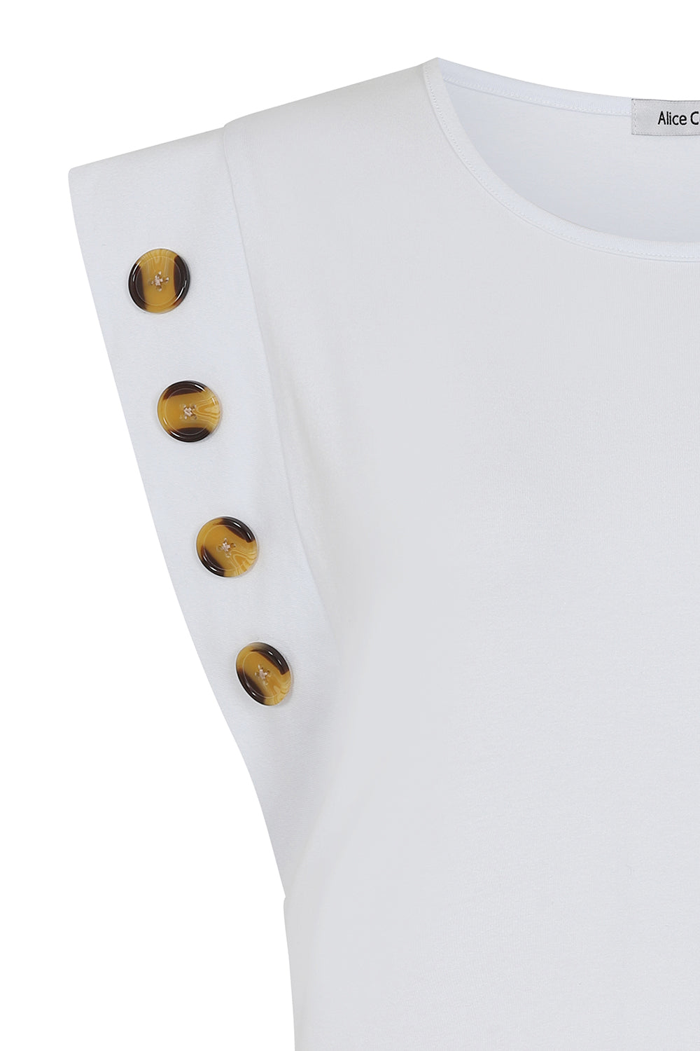 Button Shoulder Sleeveless Top