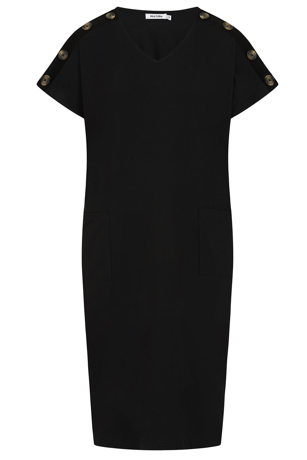 Button Shoulder Dress