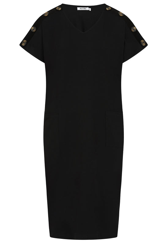 Button Shoulder Dress