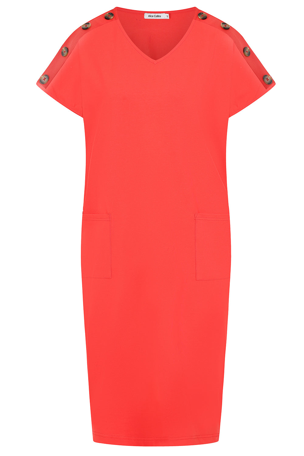Button Shoulder Dress