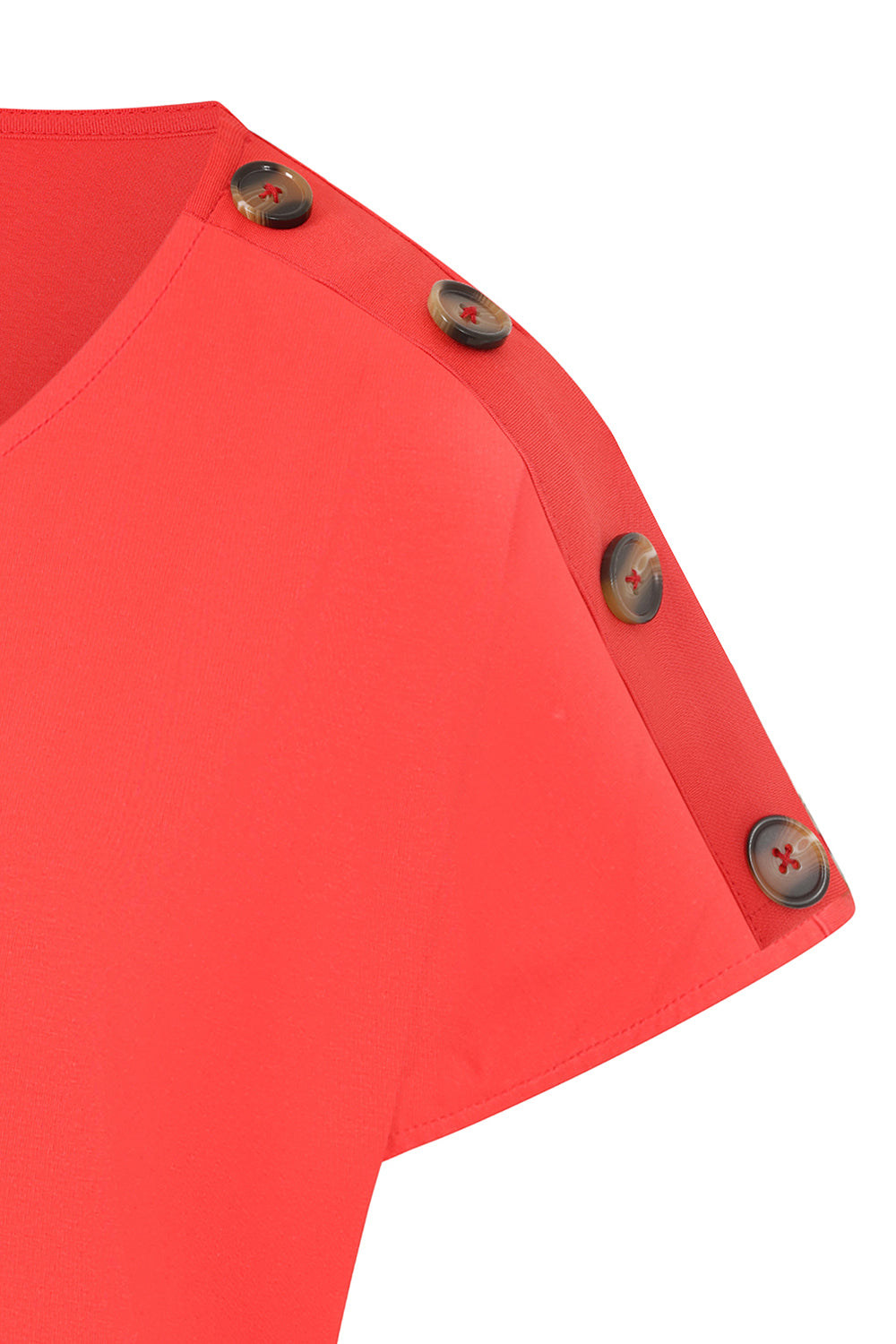 Button Shoulder Dress