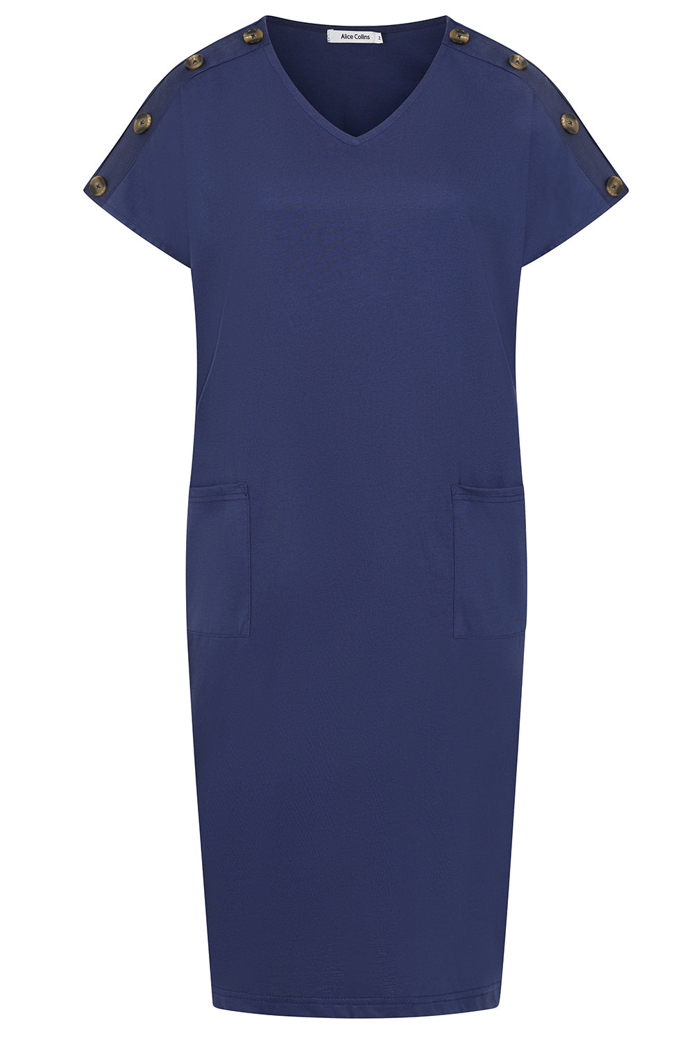 Button Shoulder Dress