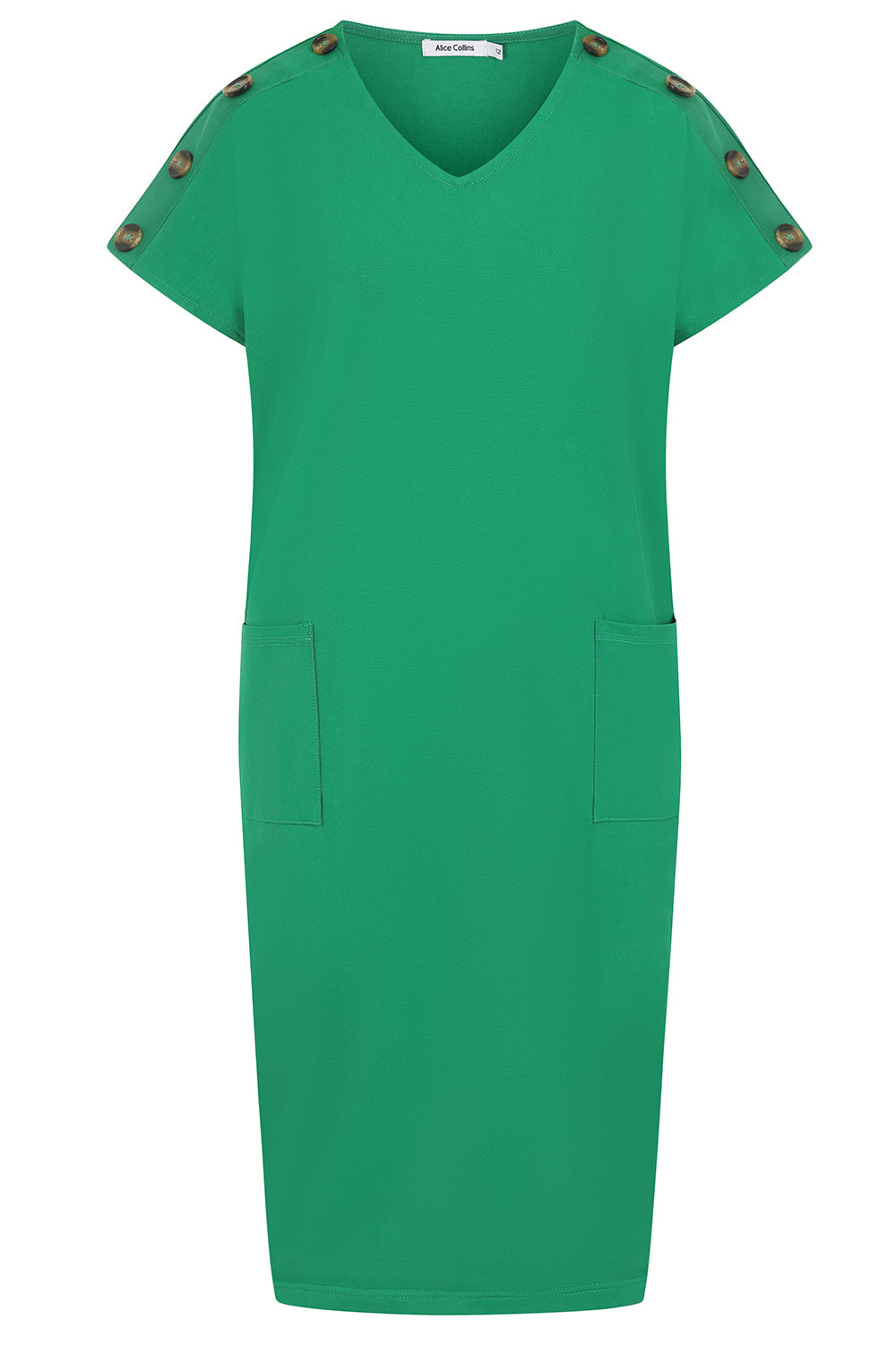 Button Shoulder Dress