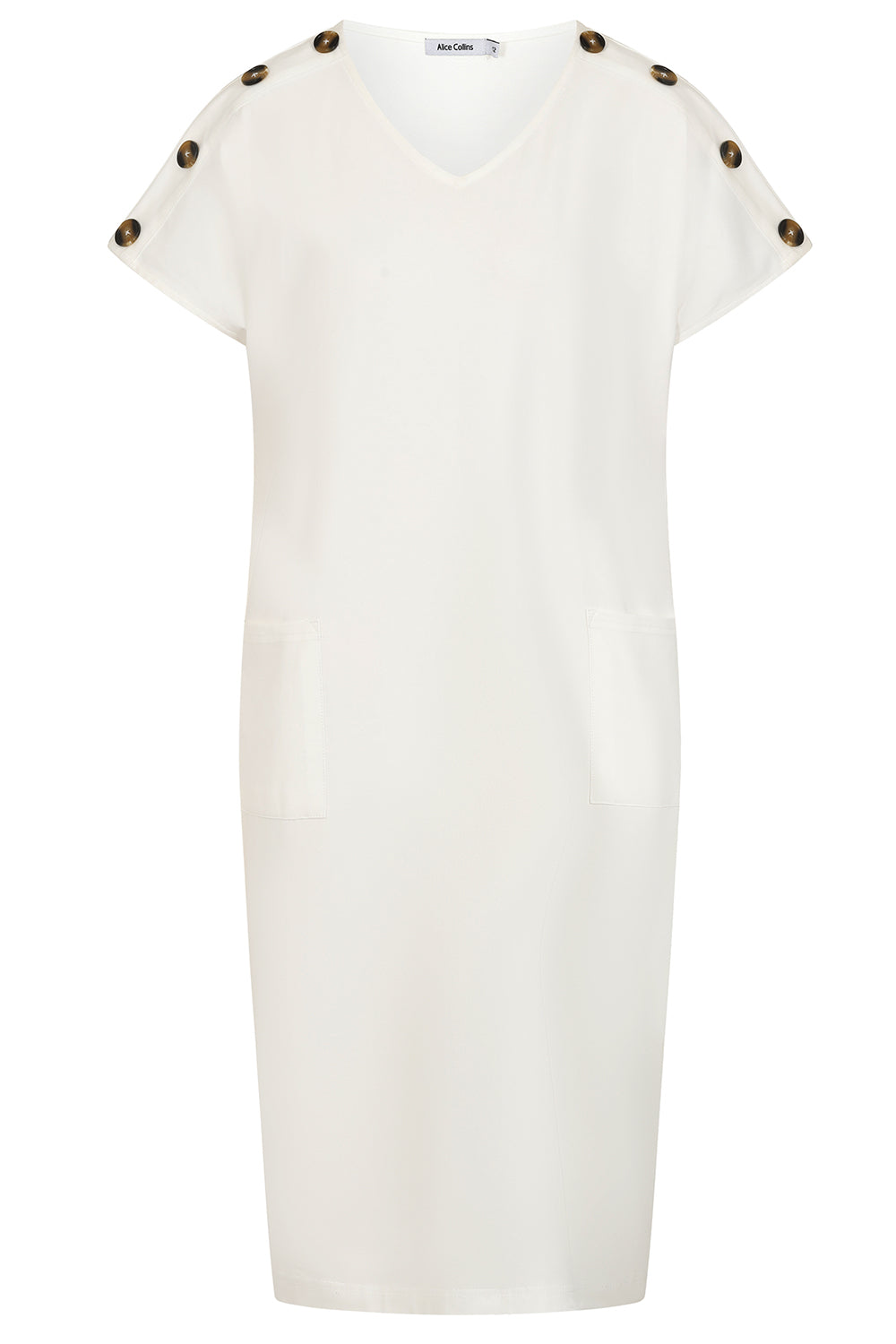 Button Shoulder Dress