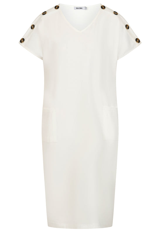 Button Shoulder Dress