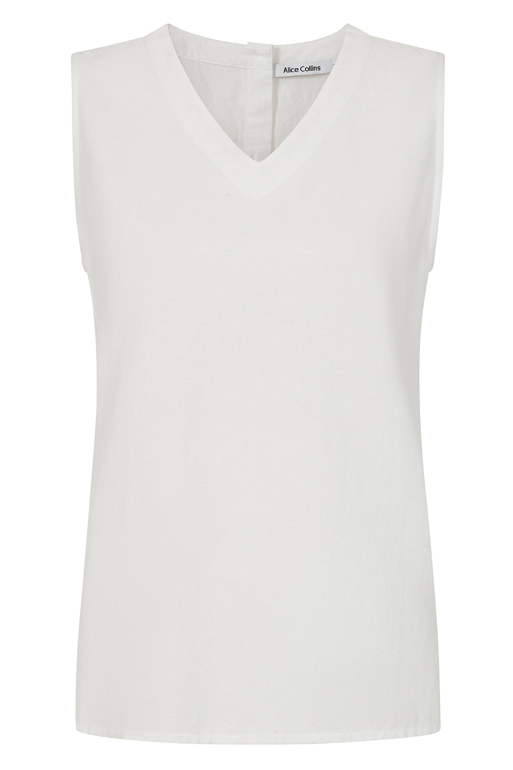 Rose Plain V-Neck Sleeveless Top