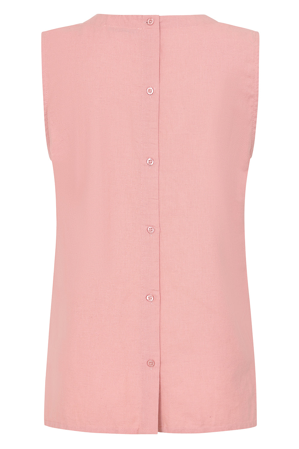 Rose Plain V-Neck Sleeveless Top