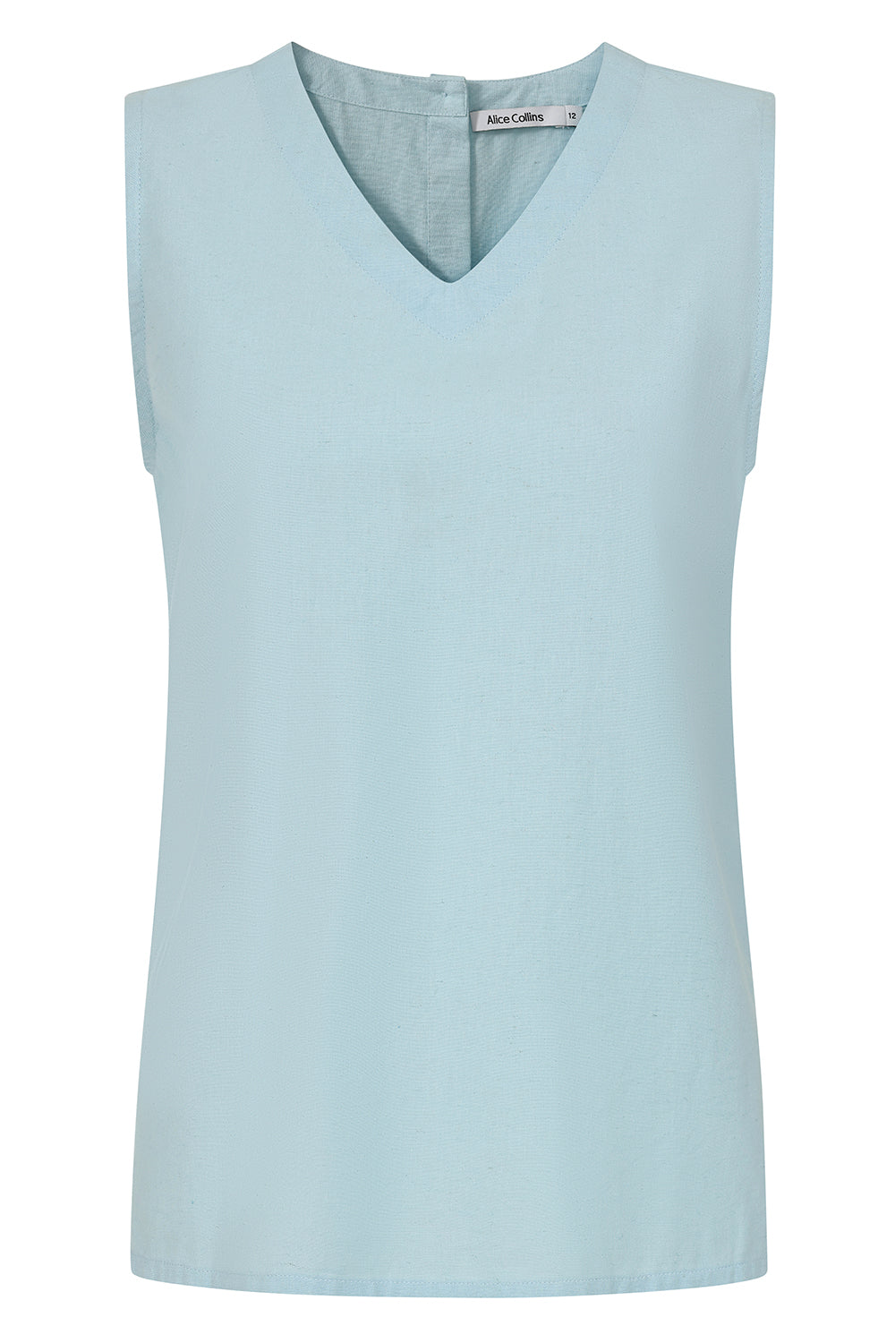 Rose Plain V-Neck Sleeveless Top