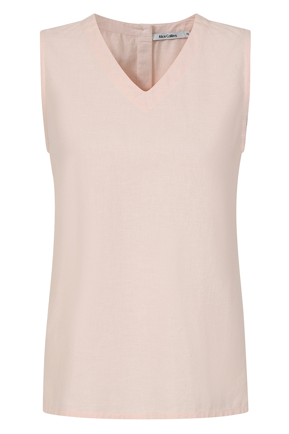 Rose Plain V-Neck Sleeveless Top