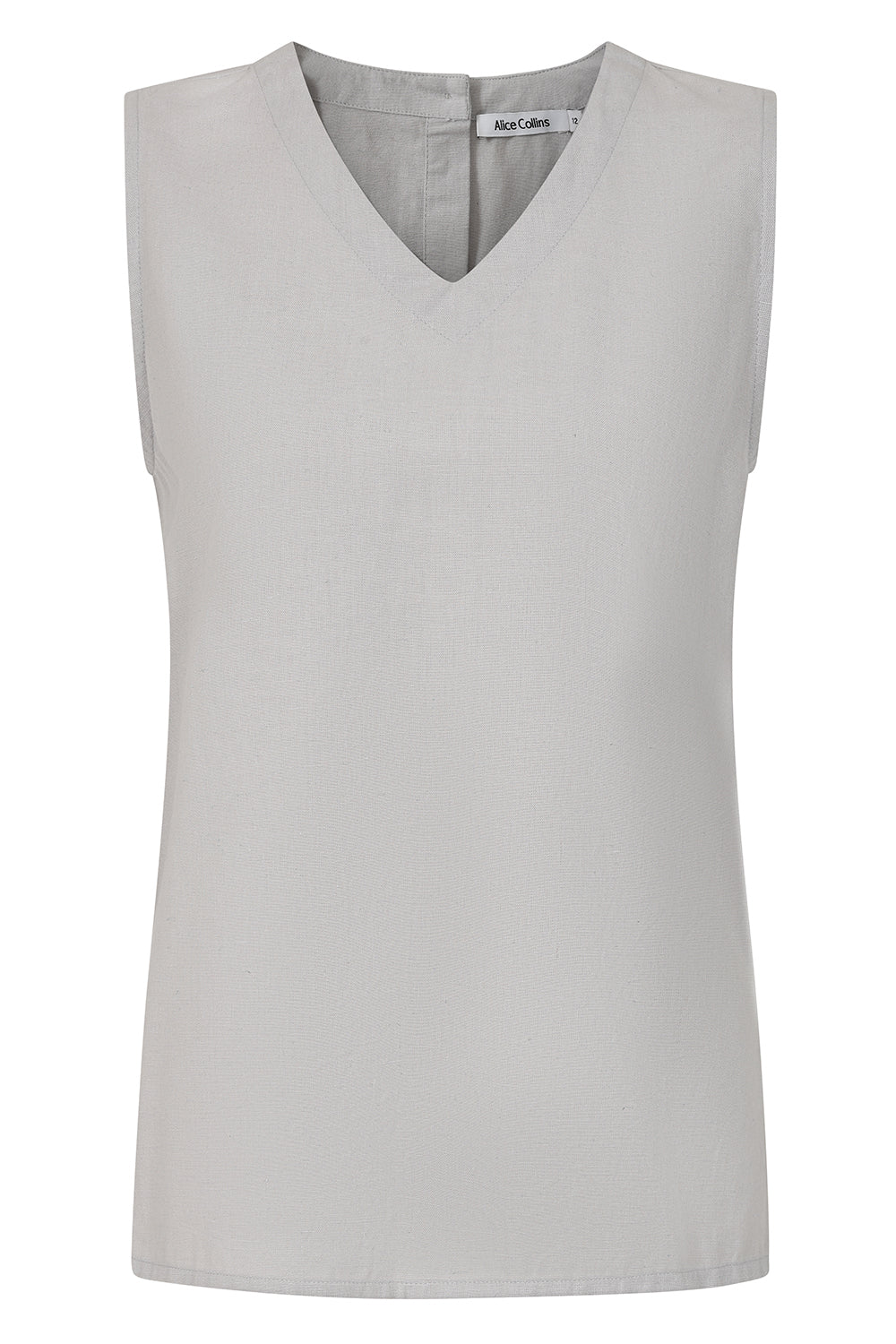 Rose Plain V-Neck Sleeveless Top
