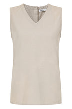 Rose Plain V-Neck Sleeveless Top