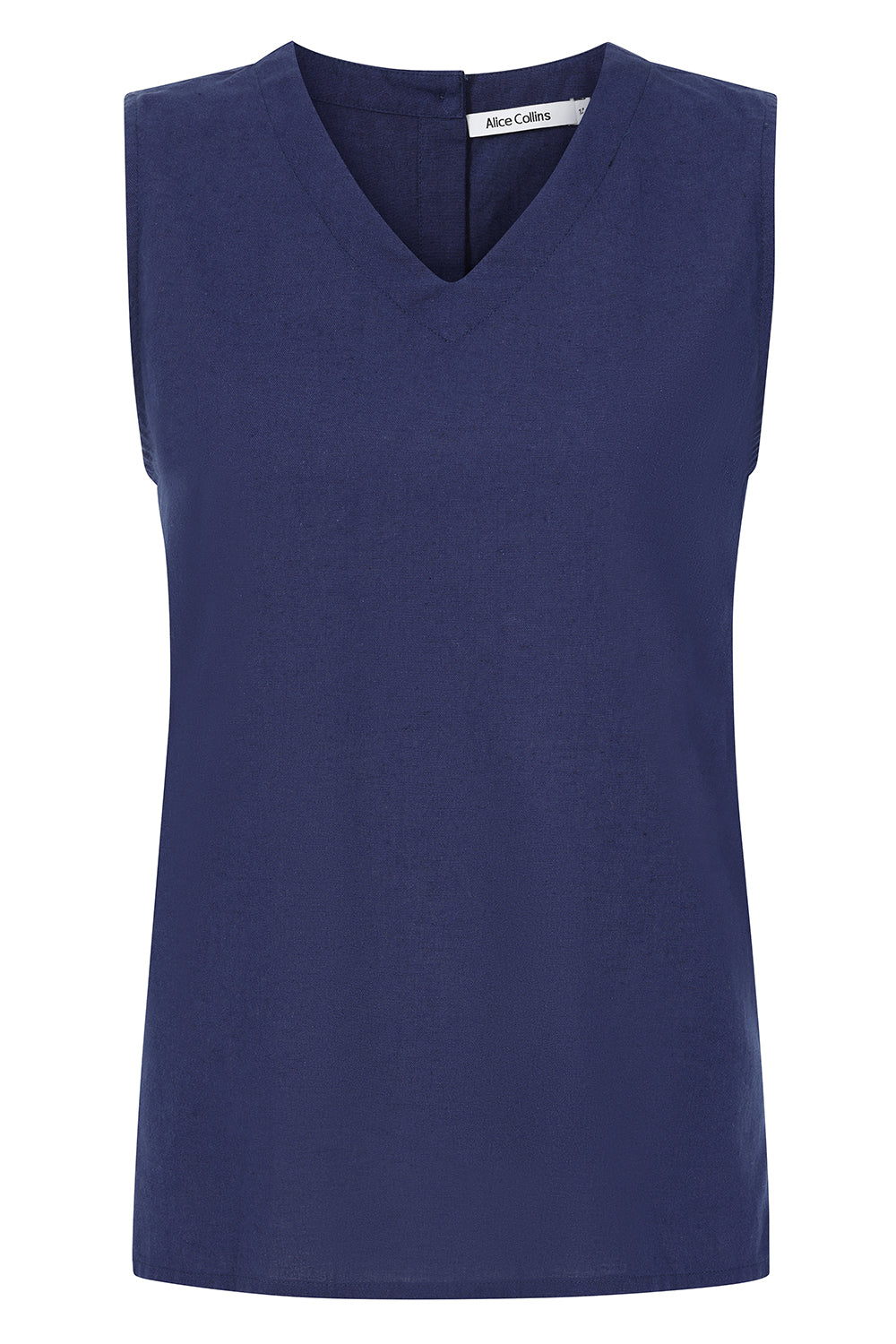 Rose Plain V-Neck Sleeveless Top