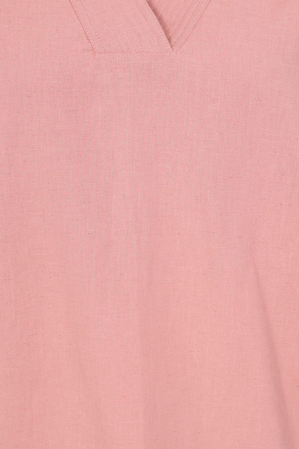 Rose Plain V-Neck Long Sleeve Top