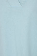 Rose Plain V-Neck Long Sleeve Top