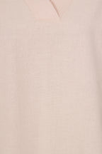 Rose Plain V-Neck Long Sleeve Top