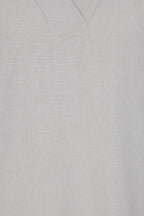 Rose Plain V-Neck Long Sleeve Top