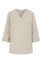 Rose Plain V-Neck Long Sleeve Top