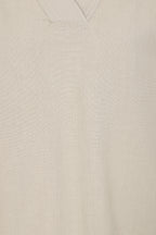 Rose Plain V-Neck Long Sleeve Top