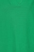Rose Plain V-Neck Long Sleeve Top
