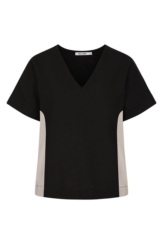 Olivia Contrast Stripe V Top