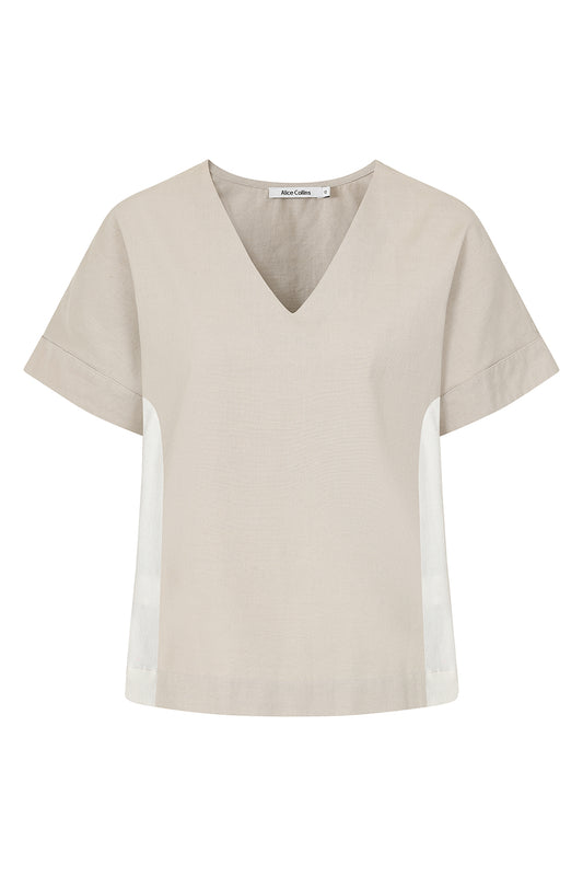 Olivia Contrast Stripe V Top