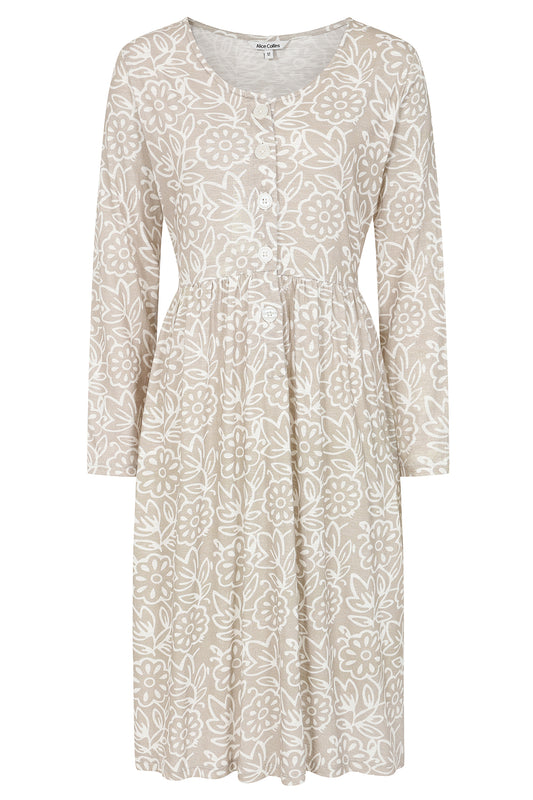 Jess Dahlia Print Jersey Dress