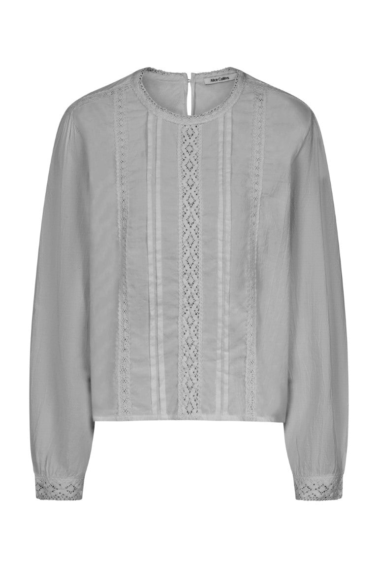 Gray blouse with lace details
