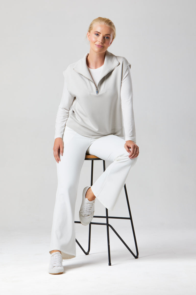 light gray sweater and white pants buy online Alice Collins