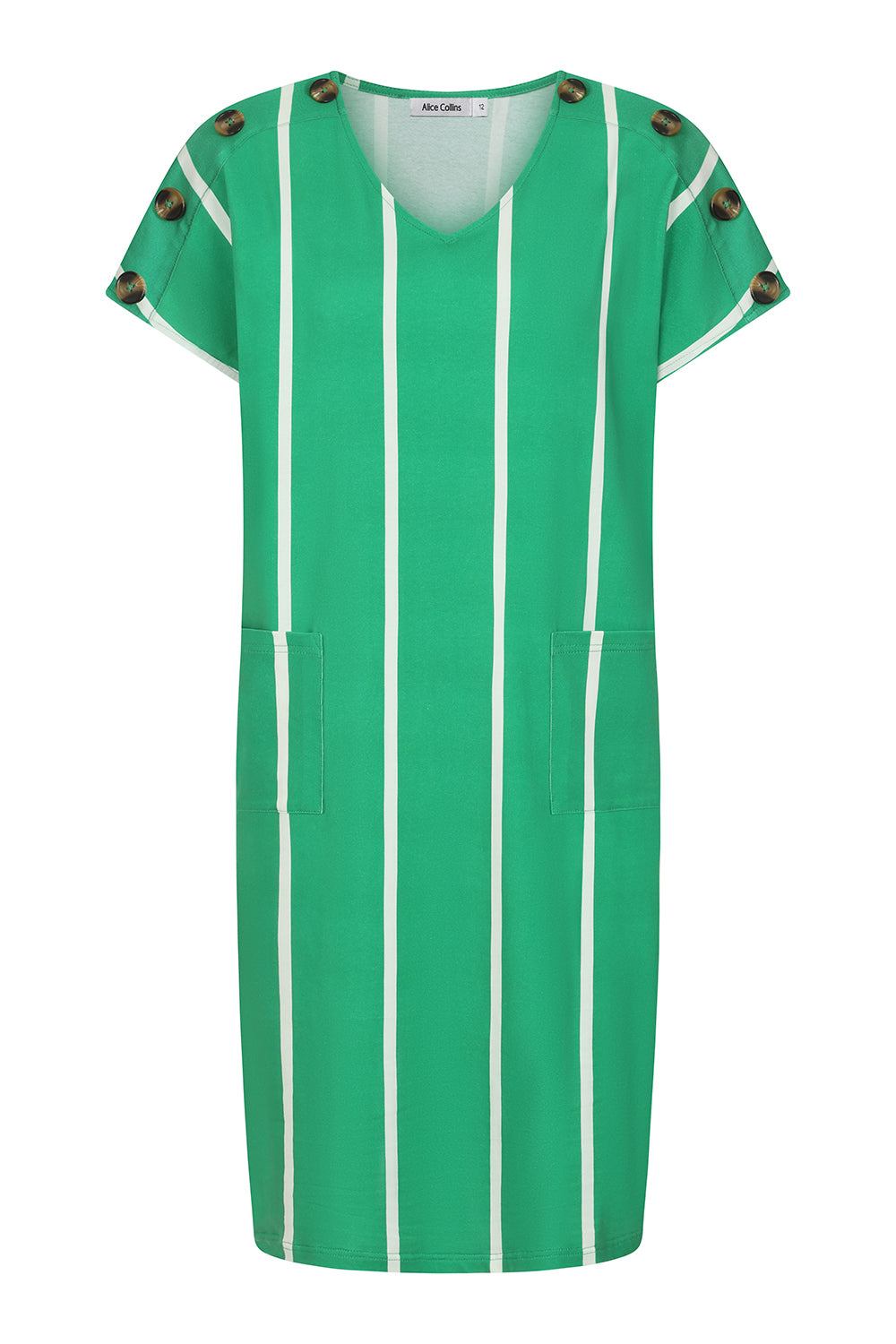 Button Shoulder Dress