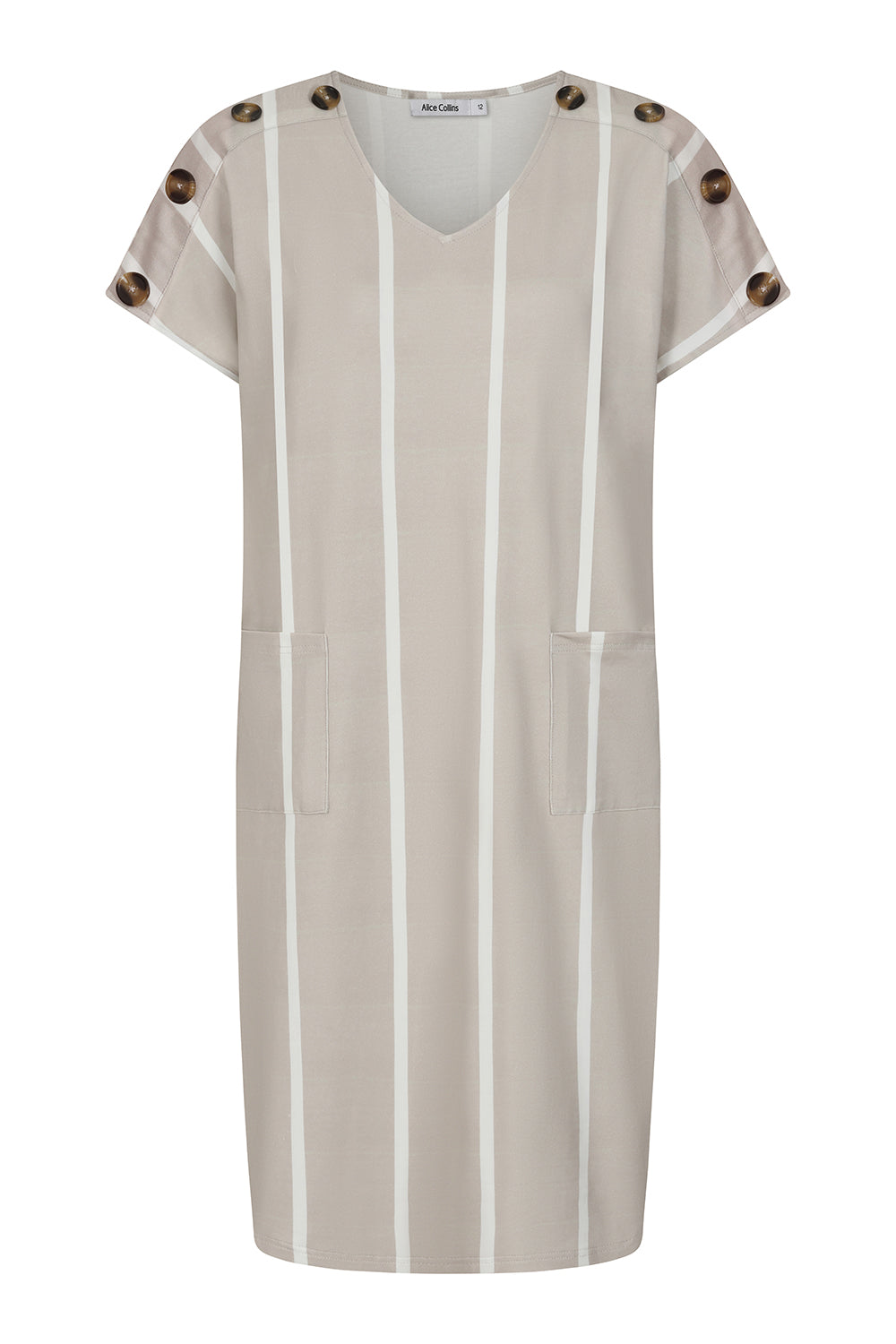 Button Shoulder Dress