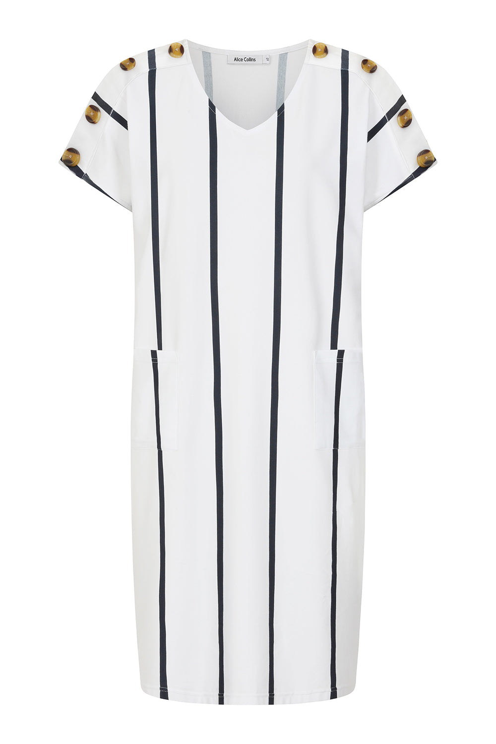 Button Shoulder Dress