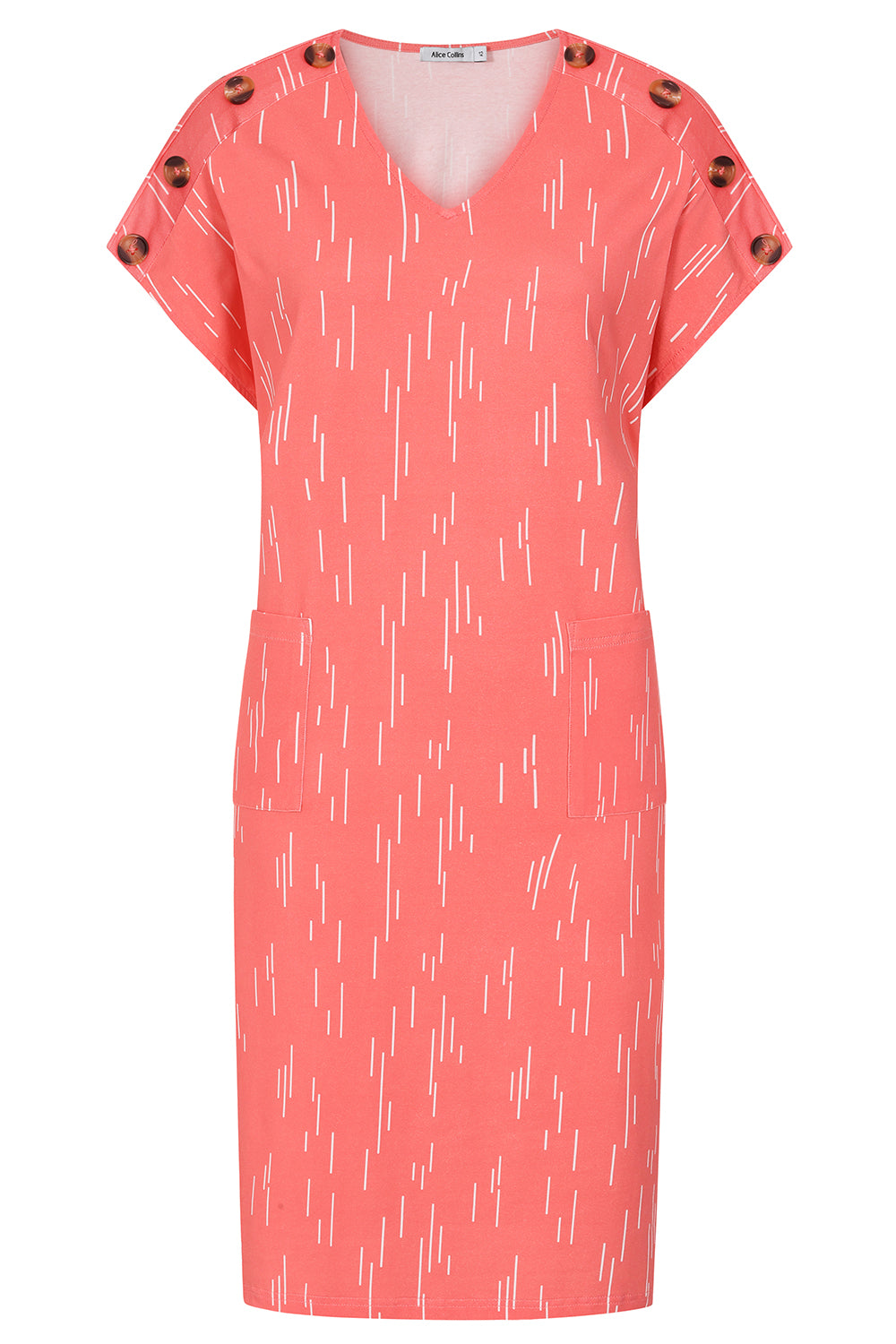 Button Central Print Dress