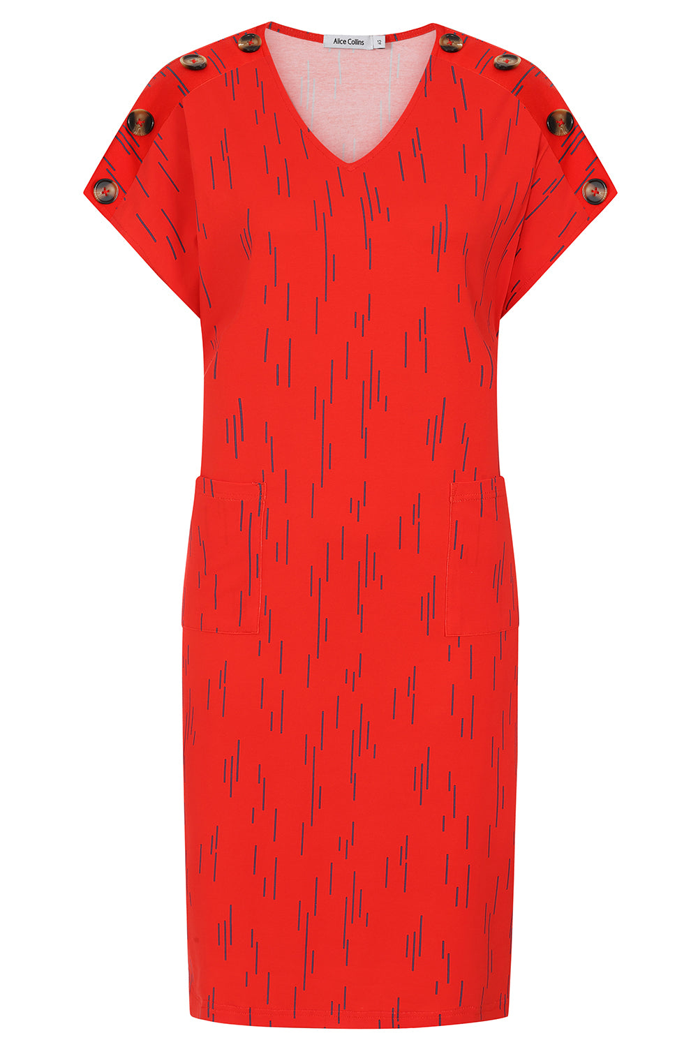 Button Central Print Dress