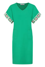 Buy CASSIE DRESS online Alice Collins Green dress with floral embroidery on sleeves