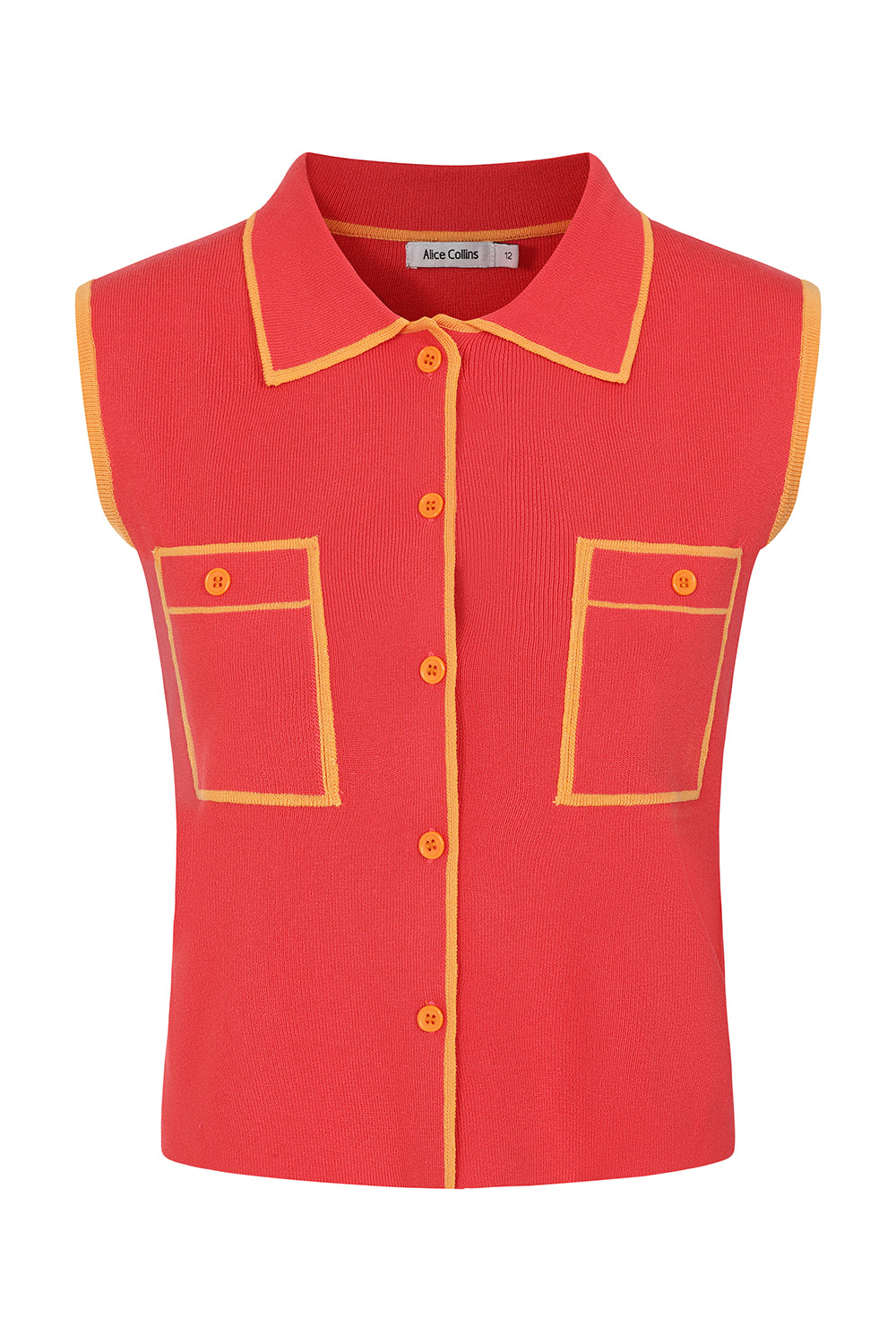 Buy Online Alice Collins Red vest with yellow accents