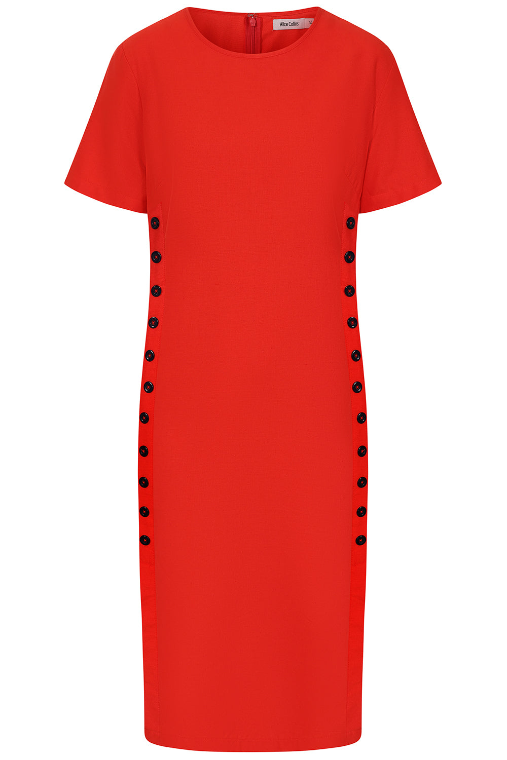 Buy Online Kylie Dress Alice Collins Red dress with black button
