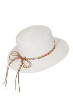 Buy Online Kay Hat Alice Collins White straw hat with a colorful band