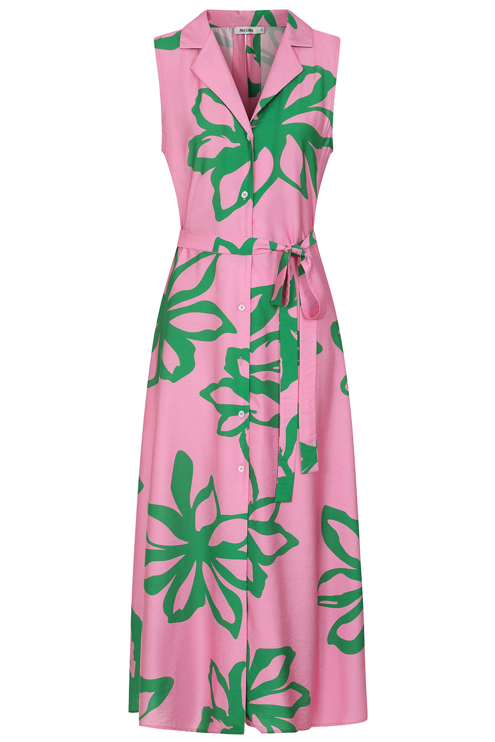 Buy Online MAIRI DRESS Alice Collins Pink dress with green floral pattern