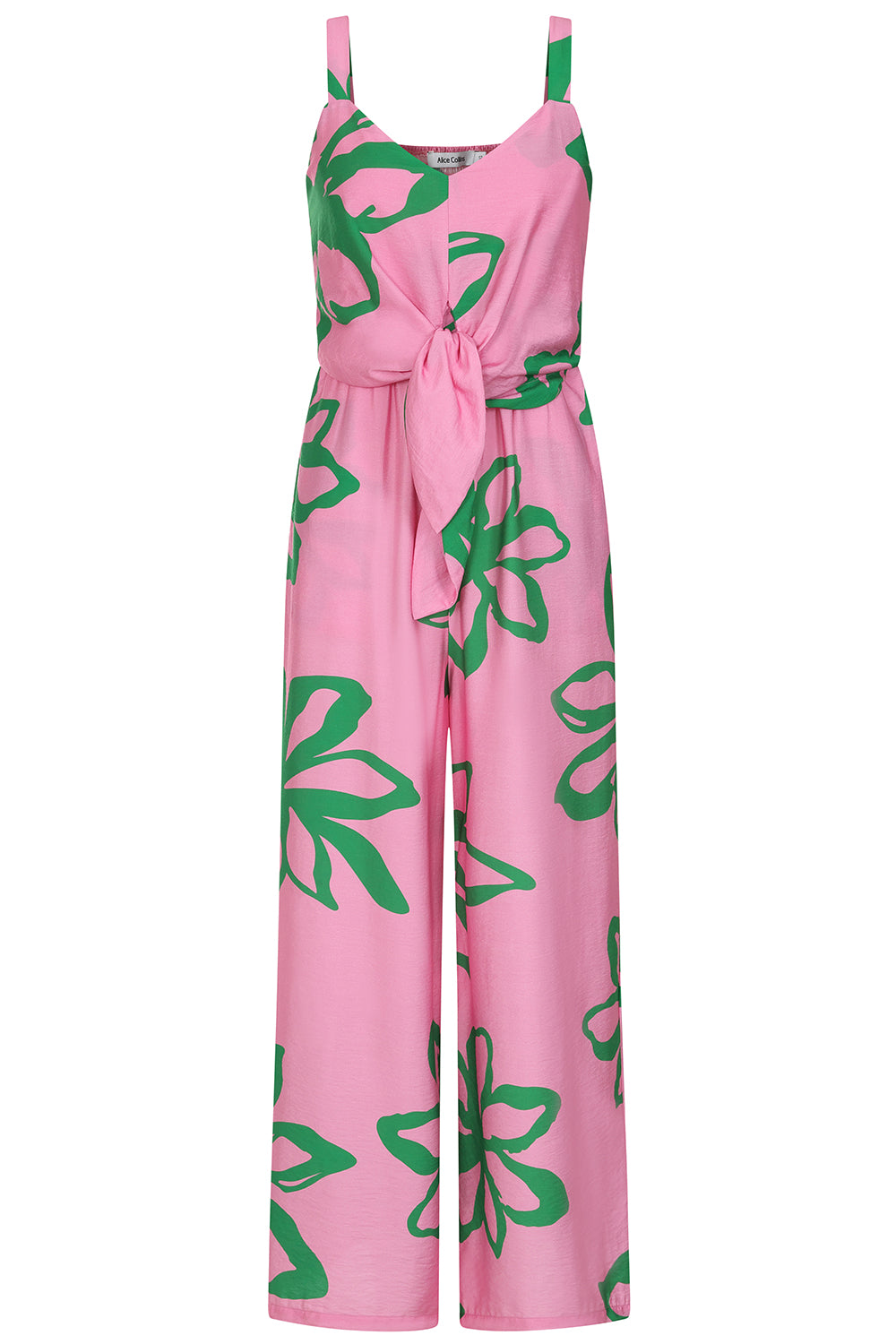 Buy Mairi Jumpsuit Floral Jumpsuite Online Alice Collins Candy Floss , pink  jumpsuit with green floral patterns