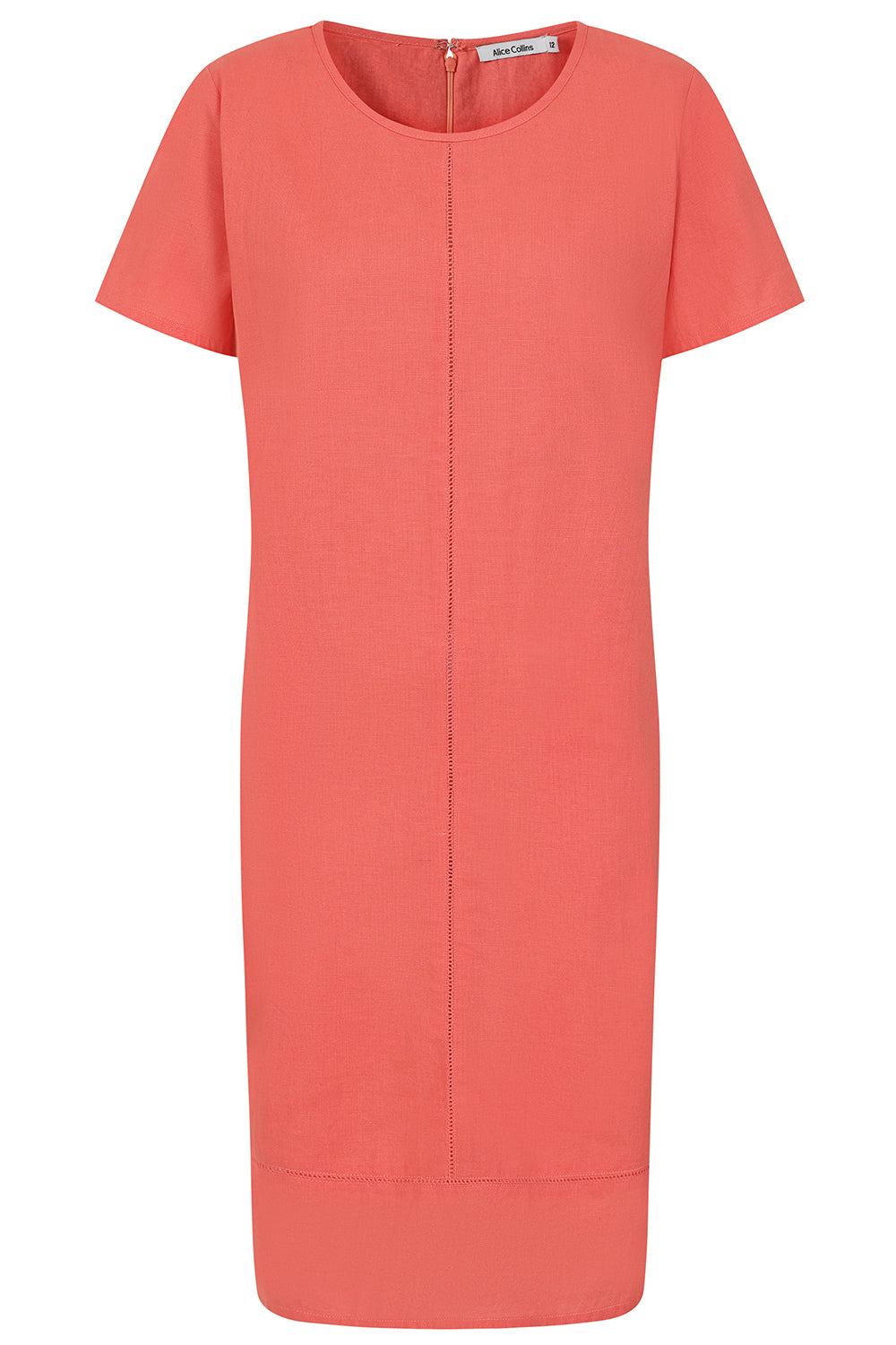 Buy Online Jenna Dress Alice Collins Coral dress on a white background
