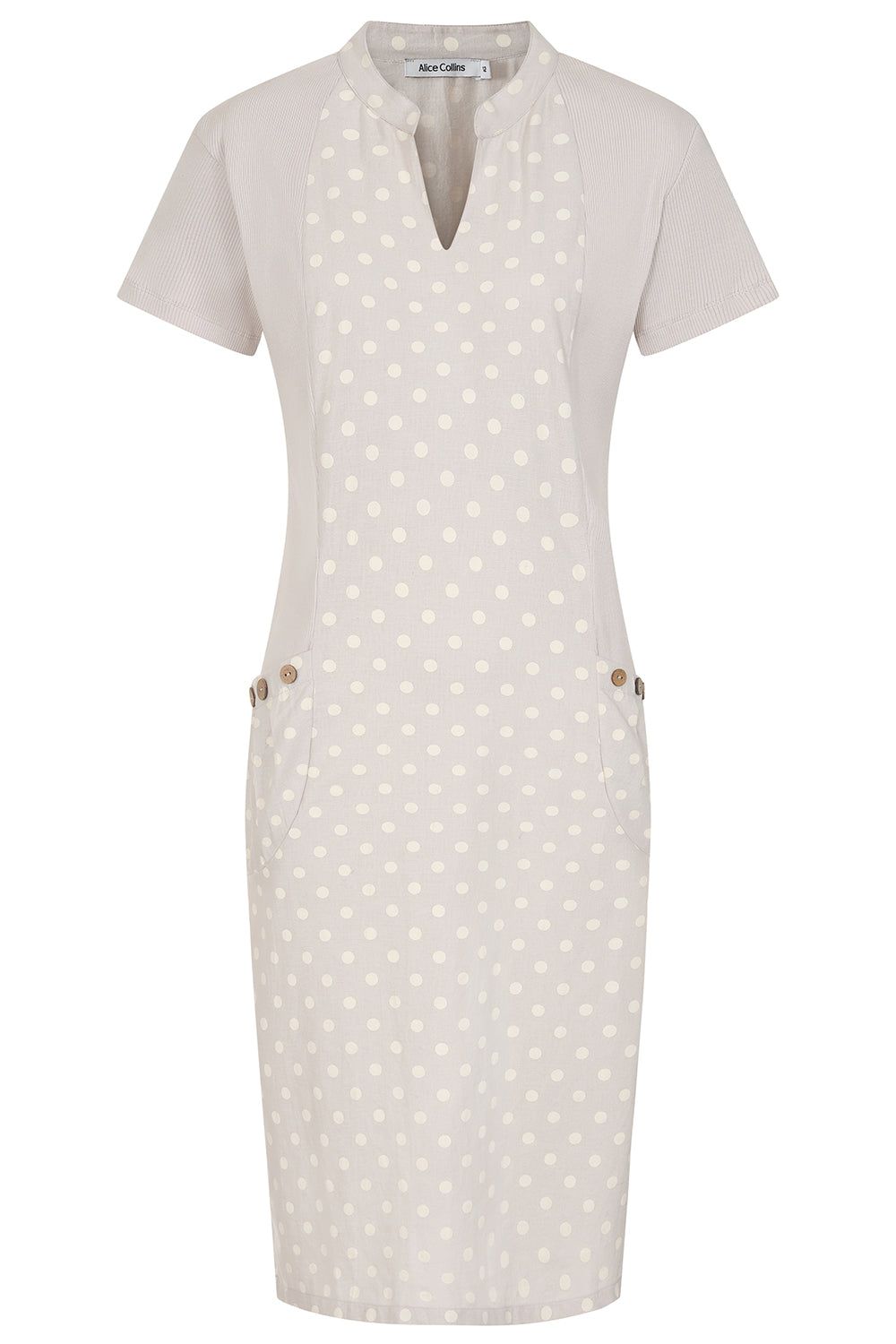 Buy Online Hettie Notch Neck Dot Dress Alice Collins