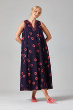 Buy Online Patsy Dress Alice Collins - RICH NAVY RED